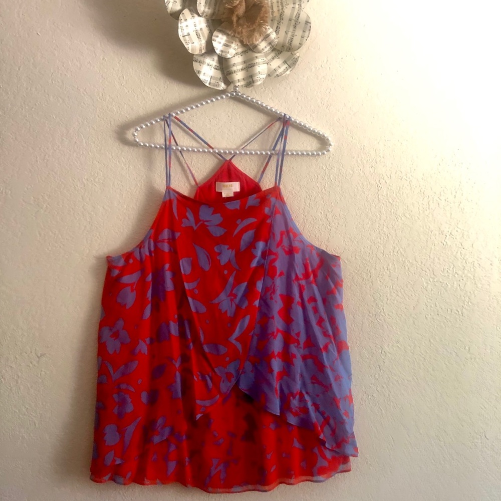 ✨Anthropologie Tulip layered two tone floral top